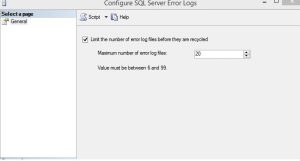 Configure SQL Error Logs